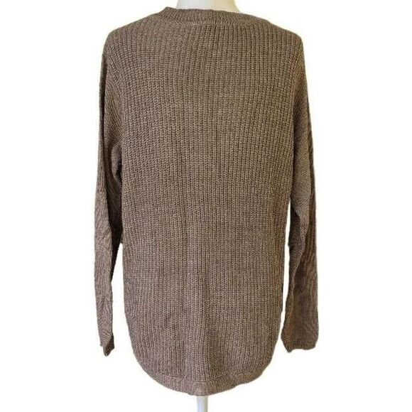 RD Style Josselyn V-Neck Pullover Sweater Brown Taupe Size L Relaxed Casual Fit - Picture 9 of 10